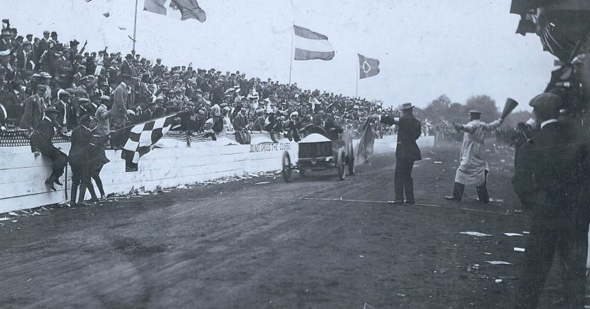 February 16, 1906 – The (possibly) first use of a checkered flag to end an auto race